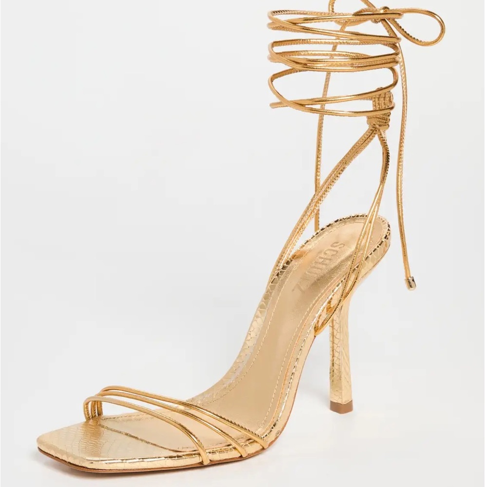 Schutz Gold Thea Sandals